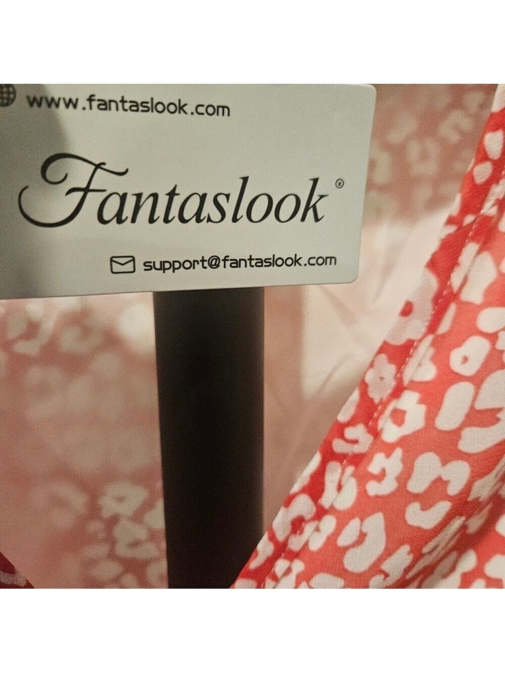 Fantasticlook NWT Women's Ruffle Sleeve Belted Boho Midi Dress, L, Red & White - Picture 3 of 9
